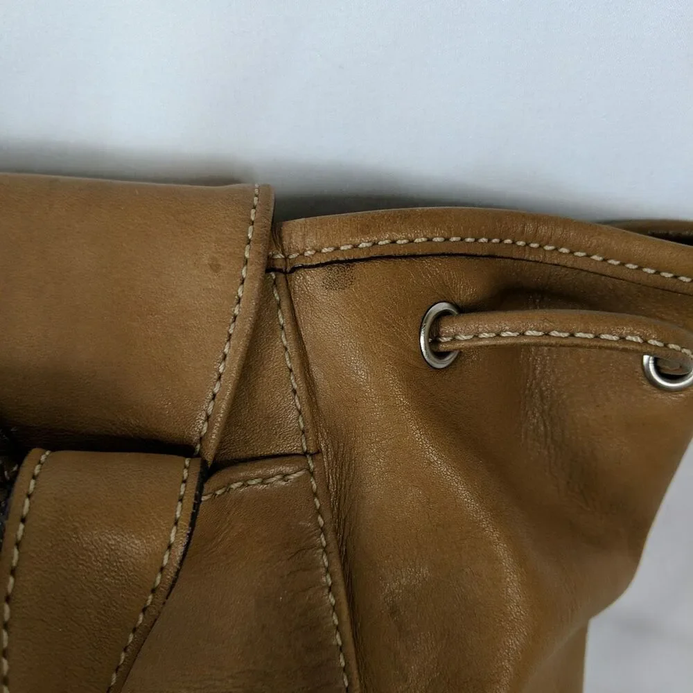 COACH Legacy Vintage Brown Leather Drawstring Backpack 9569 2005 Matching Wallet